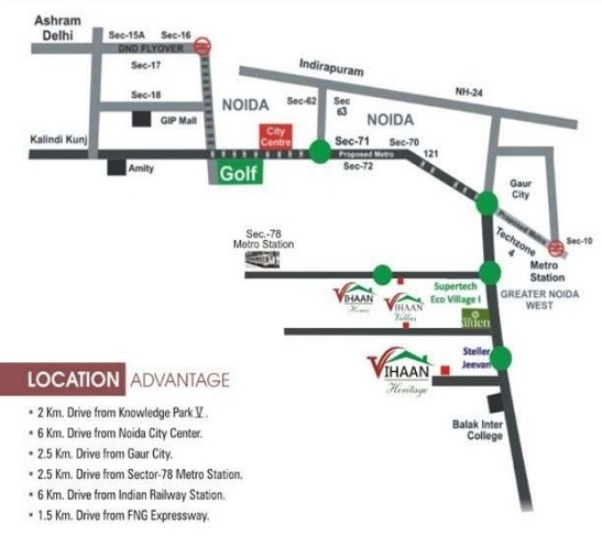  Vihaan ultima City location map 
